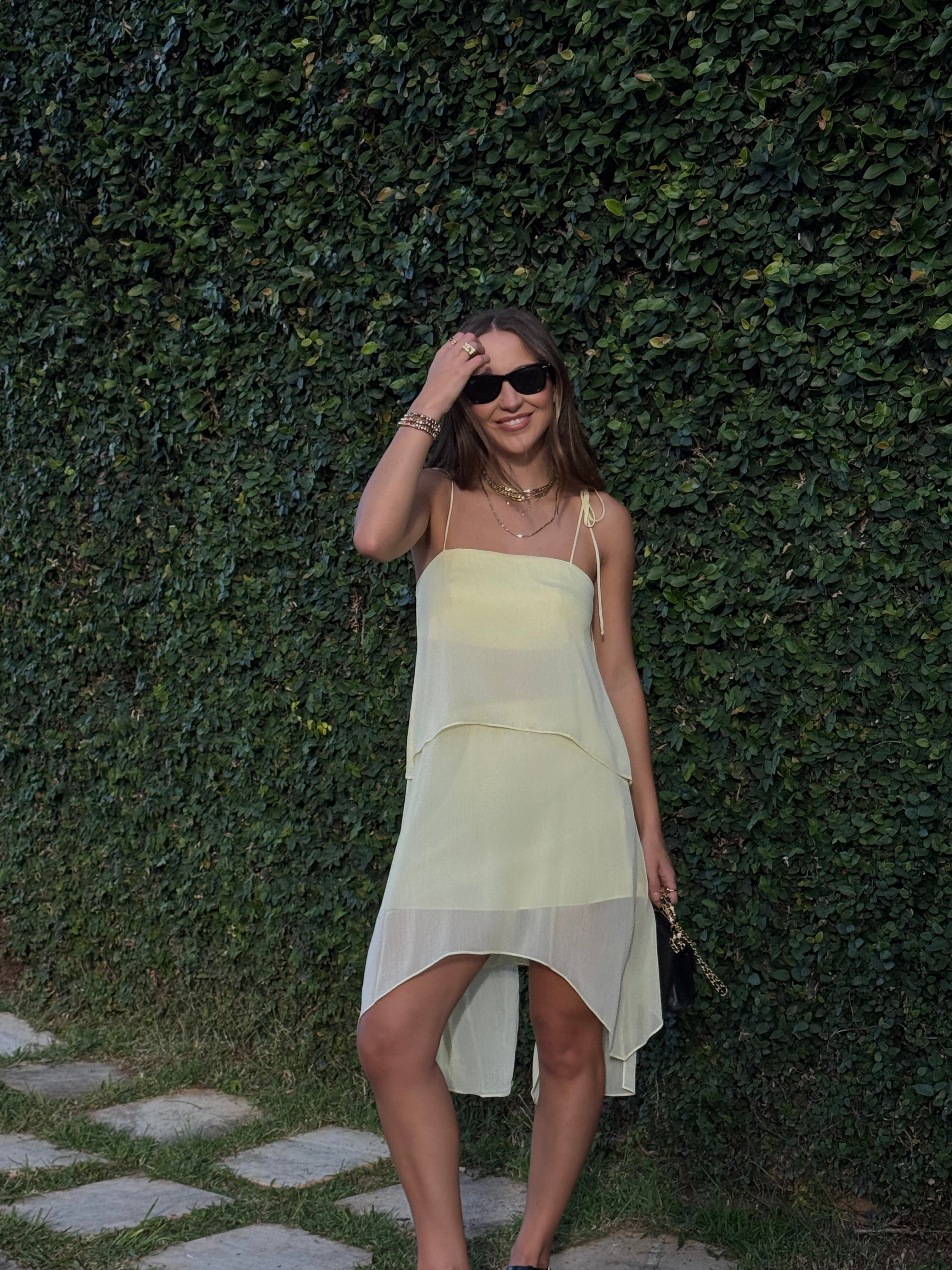Vestido Fluido Amarelo Manteiga
