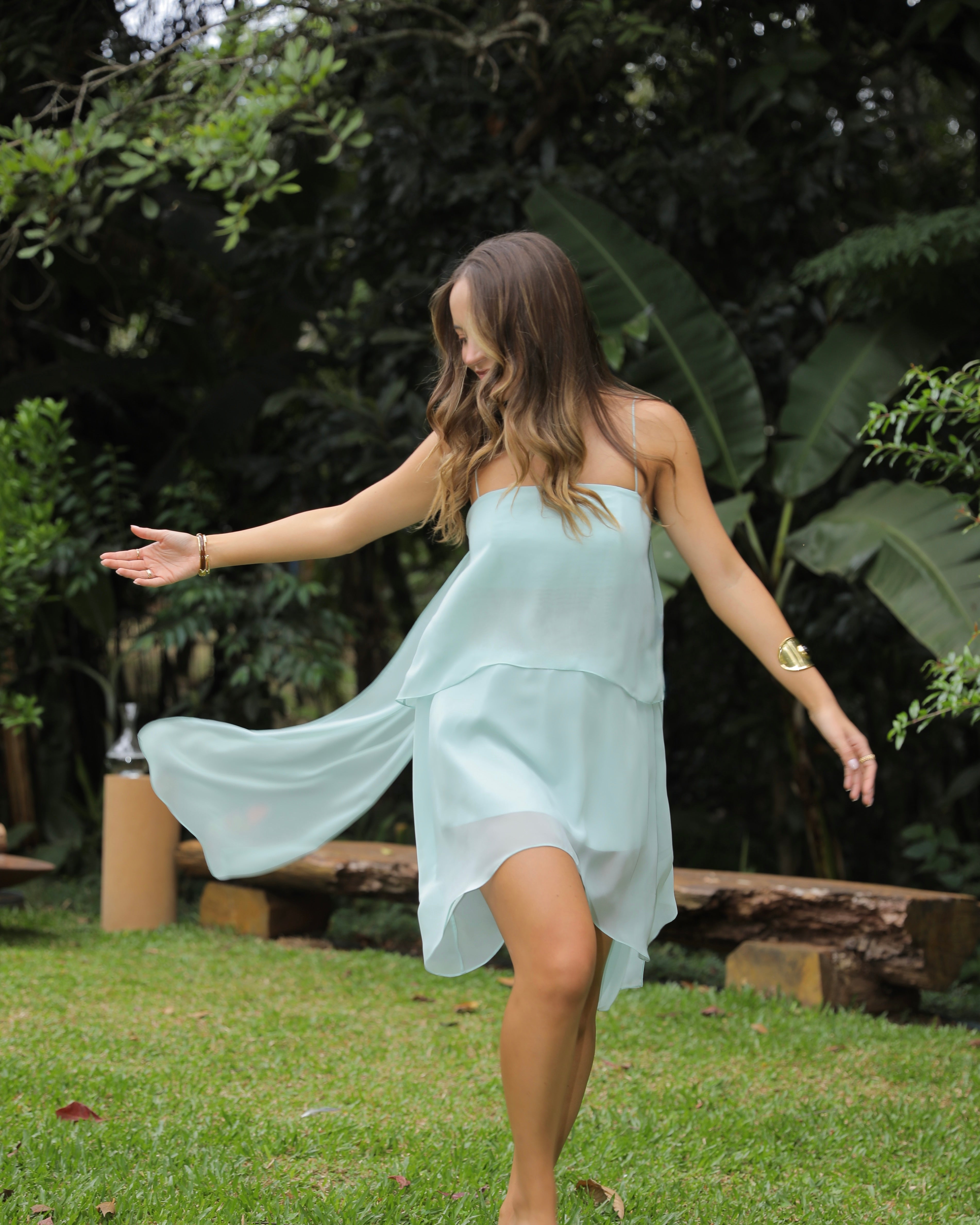 Vestido Fluído Azul Maré