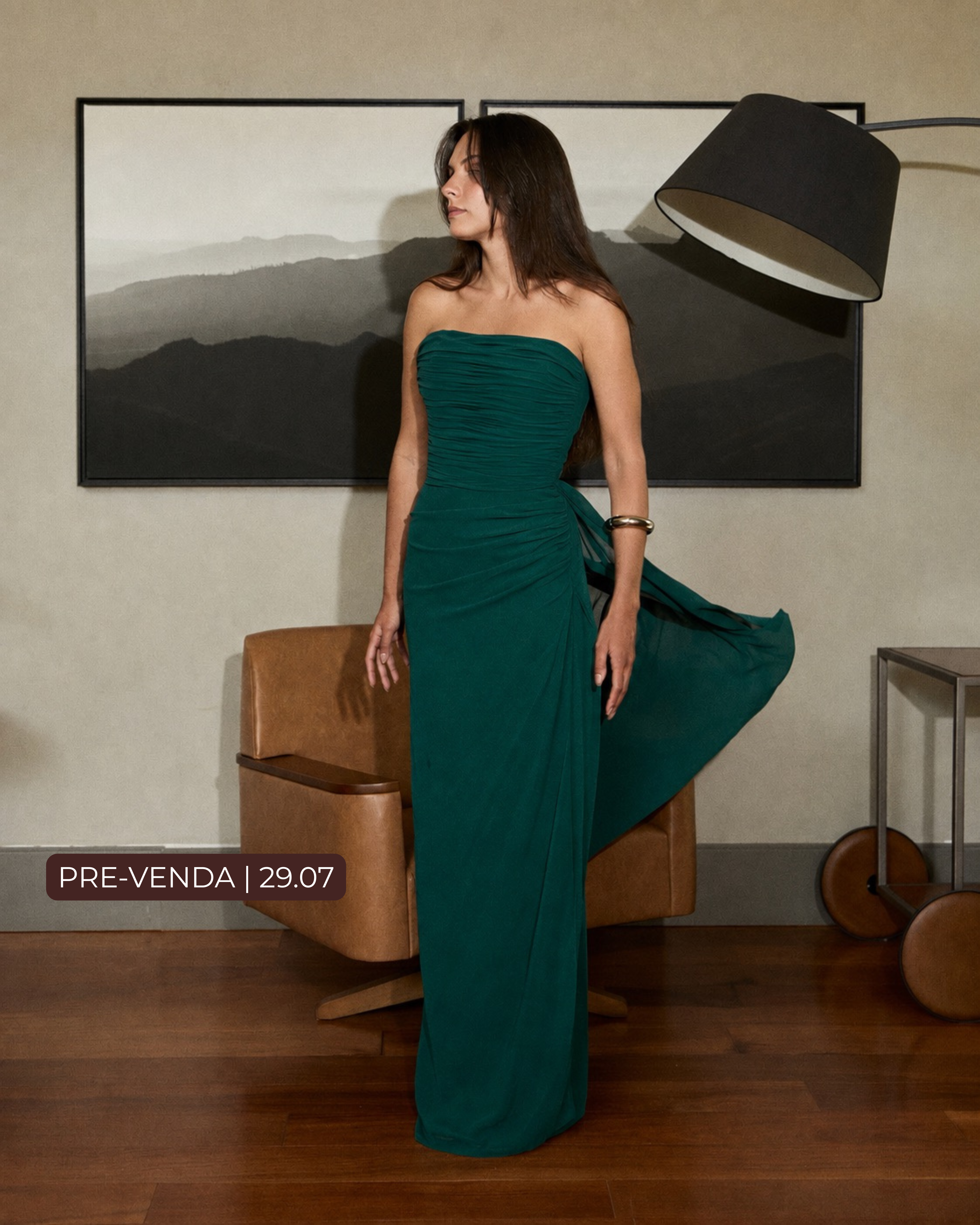 VESTIDO DRAPEADO HÉRA - PRÉ-VENDA