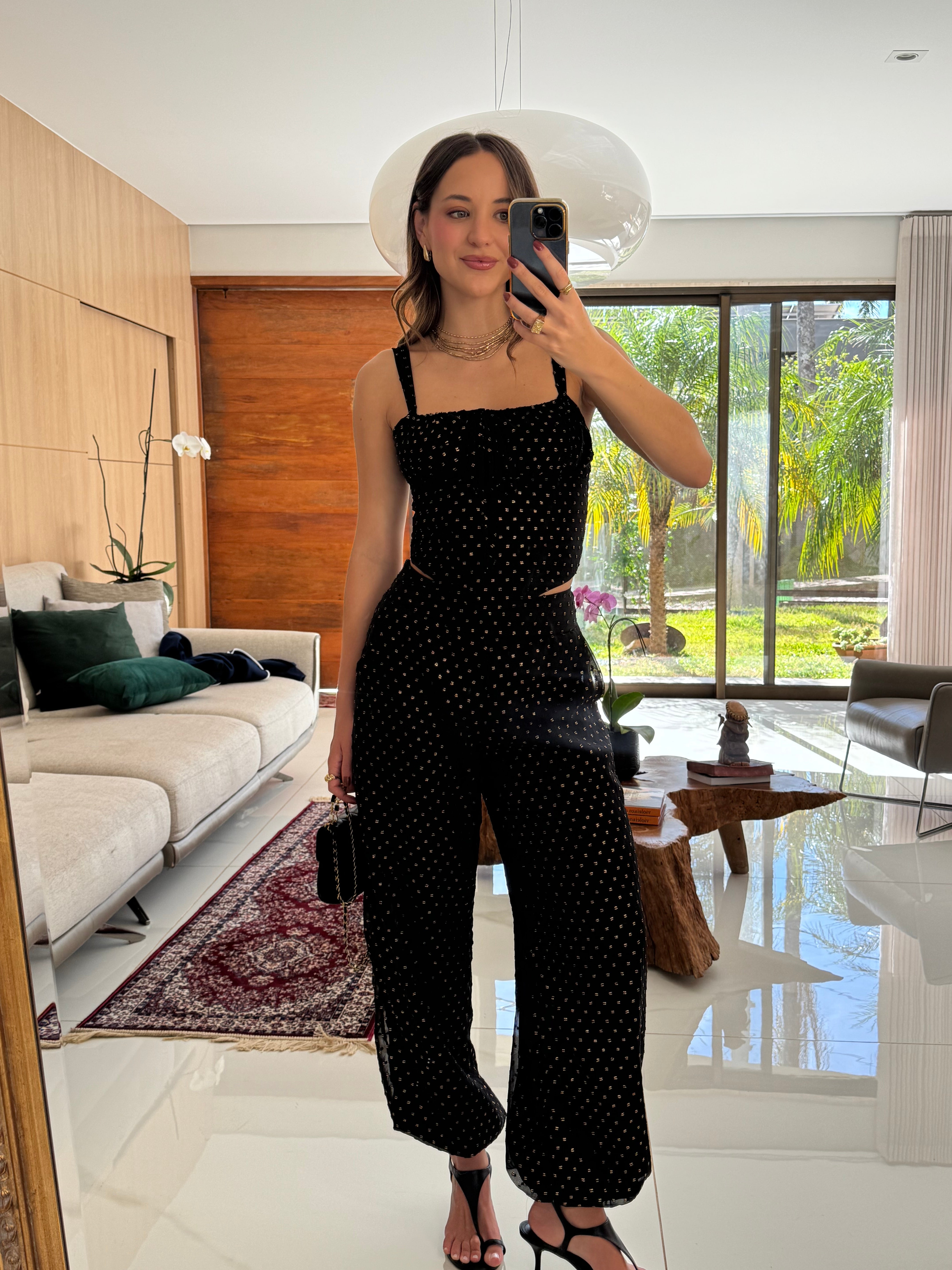 Calça Poá Lurex